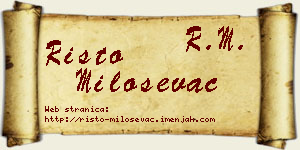 Risto Miloševac vizit kartica